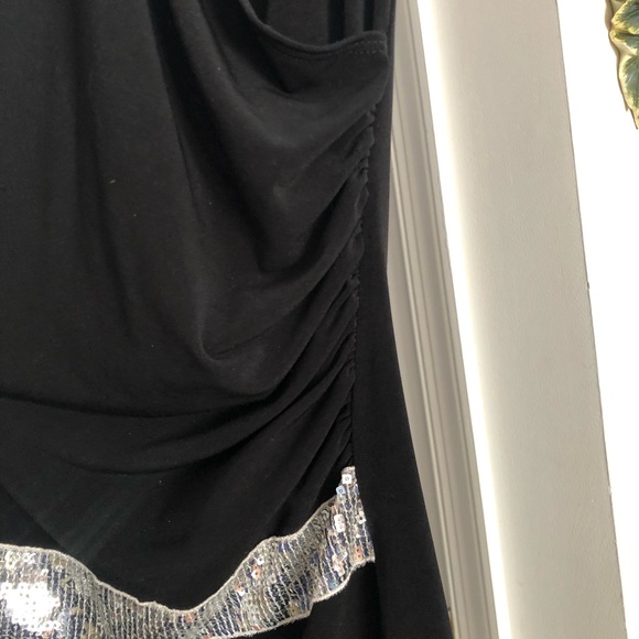 Black Cocktail Dress with Silver Halter Sequins - Picture 6 of 6